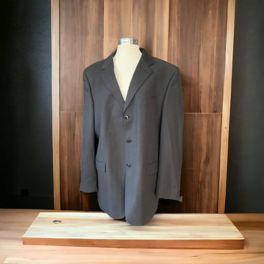 JONES NEW YORK Men's (Size 44L) Gray Striped Wool Sport Coat Blazer Suit Jacket
